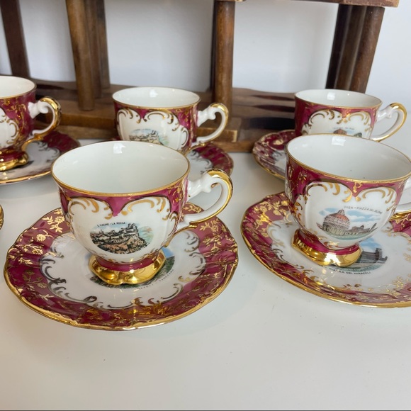 Rare Vintage Italian China Tea Set - ANTIQUE - Picture 2 of 12